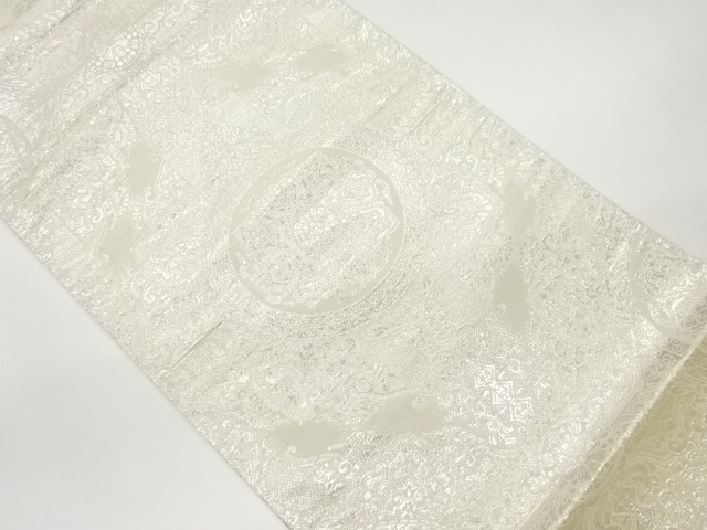 華文に抽象模様織出し袋帯